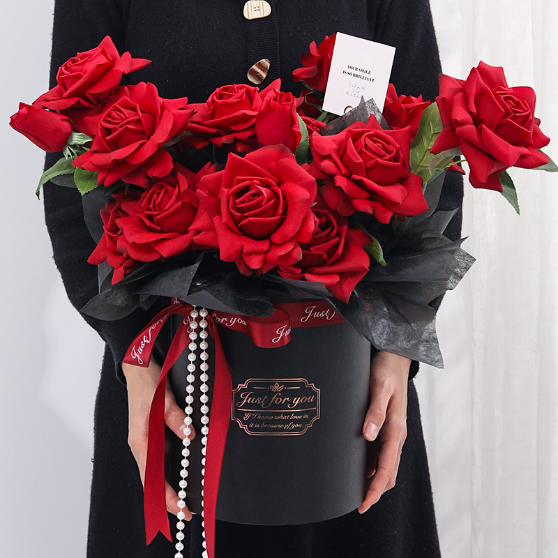 Embalaje de ramo transfronterizo, barril de abrazo, caja de flores portátil impermeable gruesa, material de embalaje de flores, floristería, barril de abrazo floral
