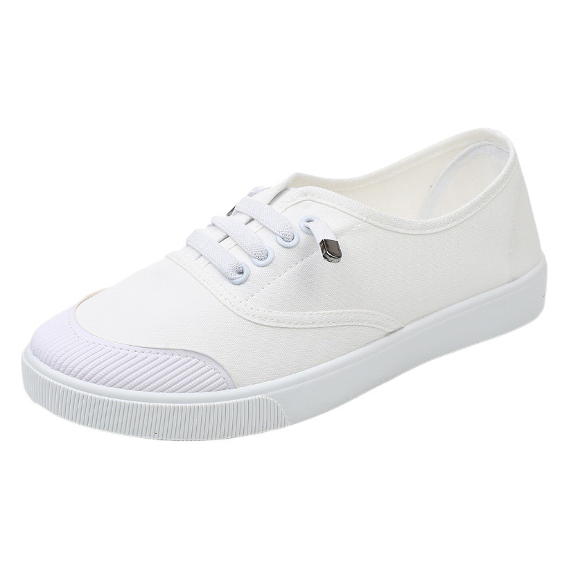 Zapatos de lona de generación transfronteriza 2024 primavera nuevos zapatos de lona zapatos blancos de todo fósforo para mujer zapatos casuales planos para estudiantes