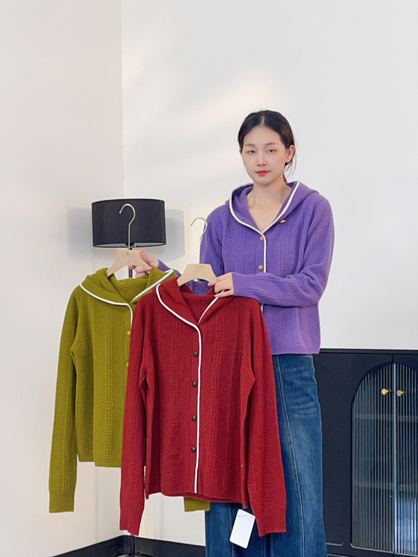 0910-181加厚款全羊毛连帽款羊毛开衫女装毛衣外套|undefined