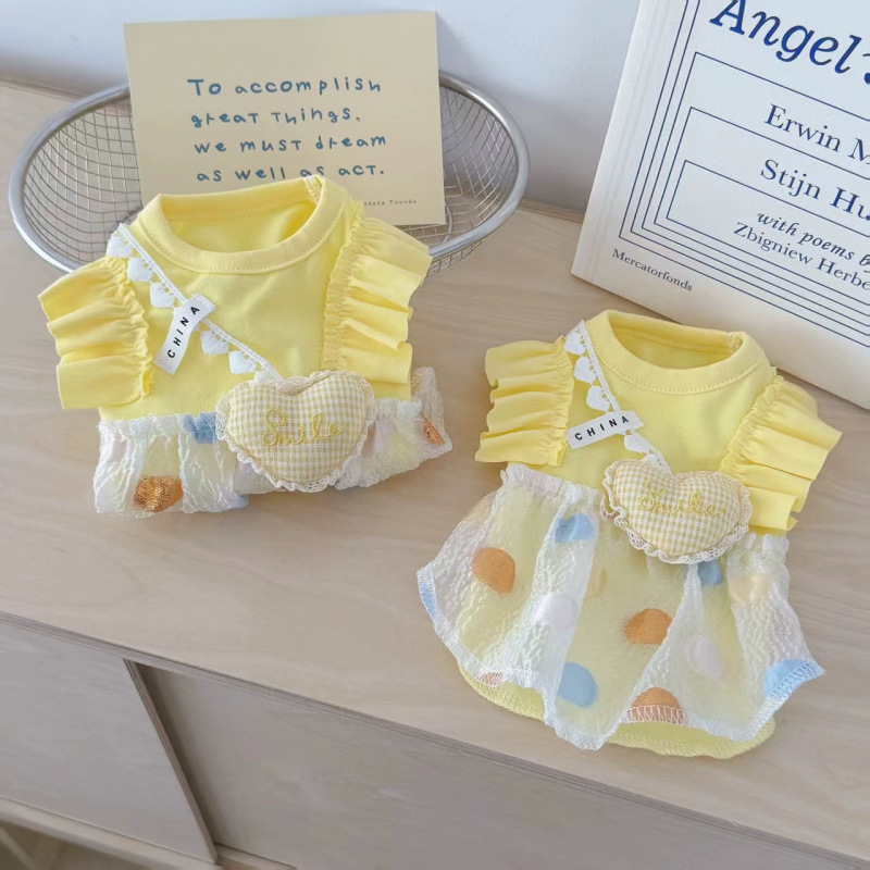 Cheese Bubble Skirt Pet Clothes Summer Thin Style for Teddy, Bichon, Small Dogs, Puppies, Cats Spring and Summer Homewear