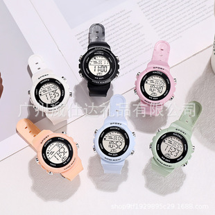 Waterproof electronic watch student ins style men's and women's colorful luminous multi-functional Korean style pink New Fashion ultra-thin watch