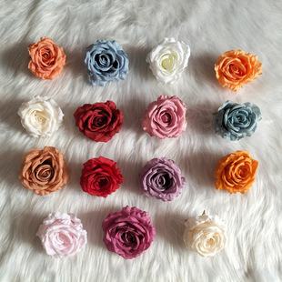 New artificial rose flower head DIY artificial flower silk flower No. 55 rose flower head in stock wholesale