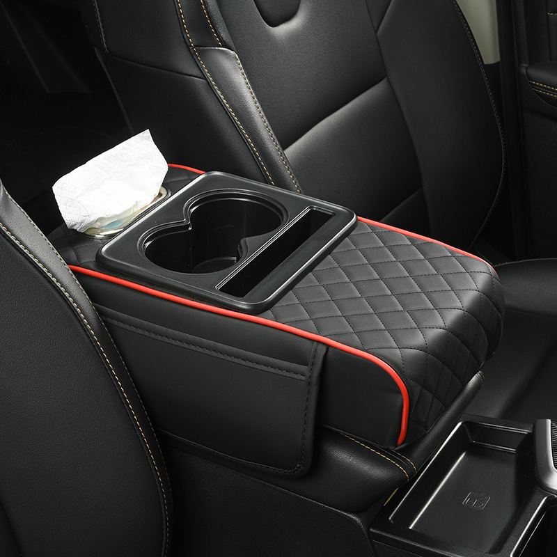Bag Cup Holder Integrated, Fushou Armrest box pad - red