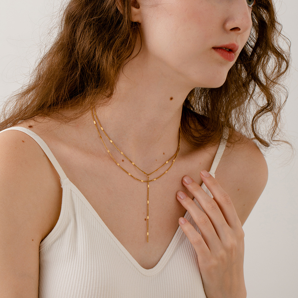 Minimalist Stainless Steel Chain Necklace For Women And Men_voghion.com