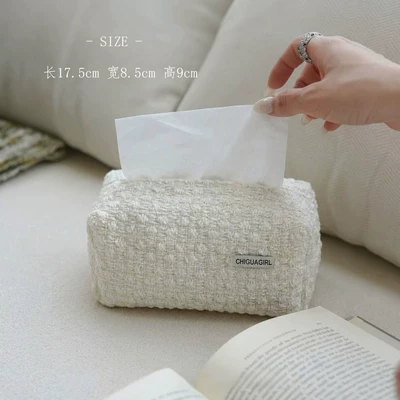 home storage box, Korean-style – Car tissue box/set - soft-milk-foam-fabric