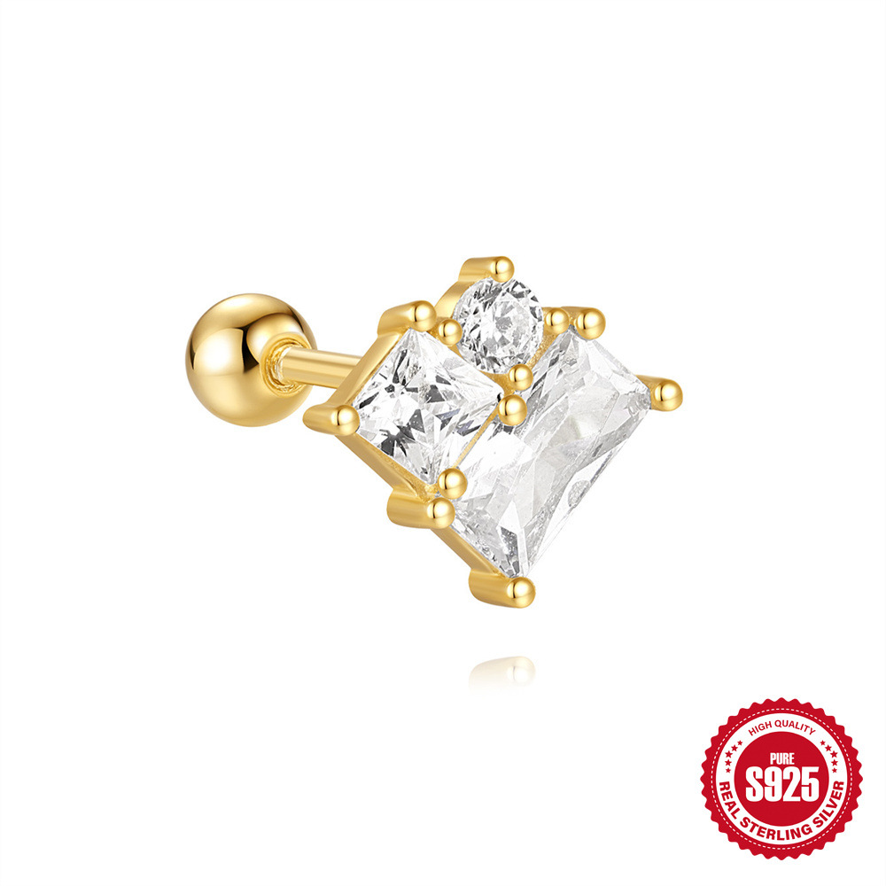 El nuevo S925 de plata esterlina cuatro estrellas versión coreana de pendientes de estrellas de alta gama