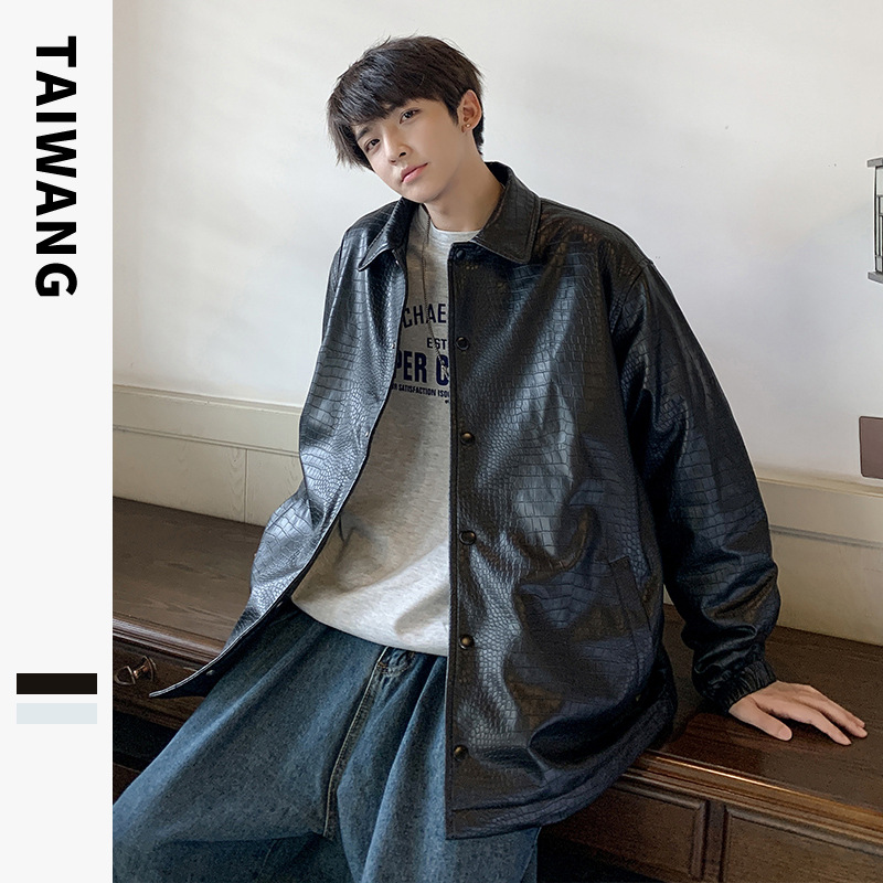 Men's Clothing Fashionable leather jacket for men 2024 autumn and winter new style jacket for men loose casual cotton coat_voghion.com