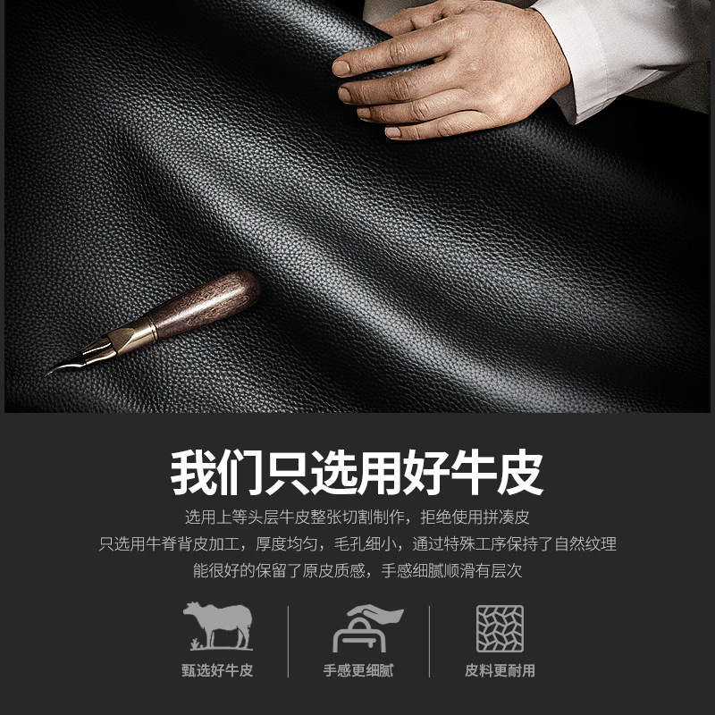 Nueva marca de cuero genuino bolsa de negocios mochila primera capa de piel de vaca bolso de la computadora de los hombres de gran capacidad mochila regalo fabricante