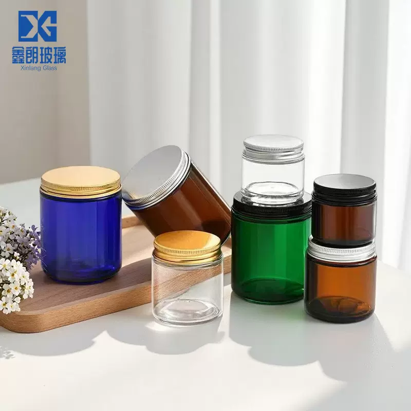 60g茶色蜡烛玻璃杯透明蜡烛香薰杯烛台空瓶无火香薰玻璃罐