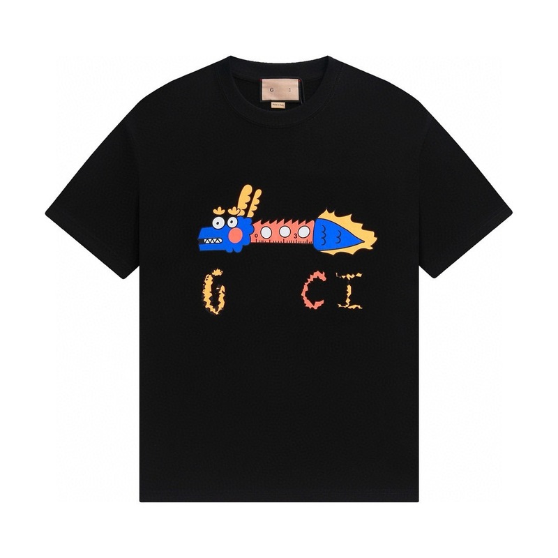 GU クロスボーダー ハイバージョン 25SS 新作 辰年 蛇年 蛇絵文字プリント 半袖Tシャツ 男女兼用 万能|undefined
