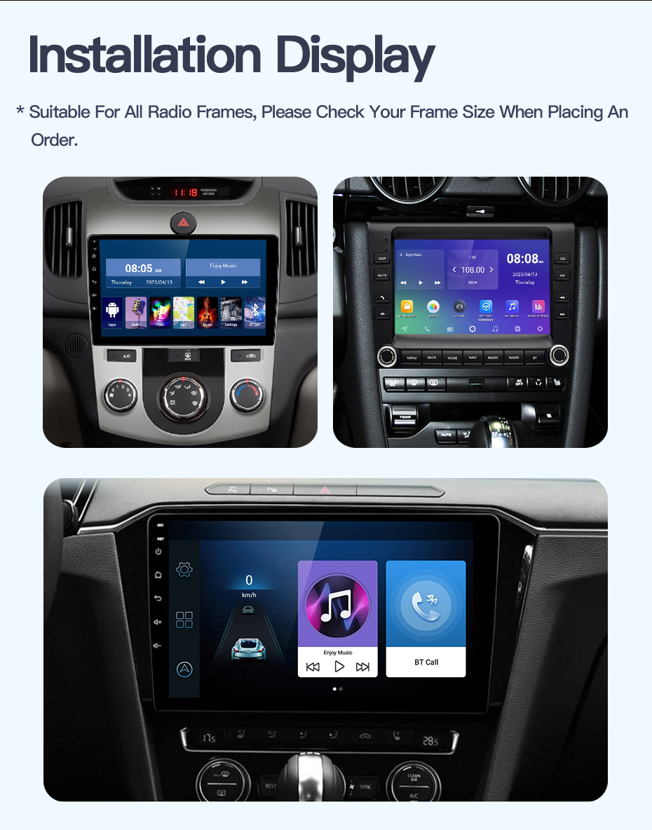 Wireless Carplay Android Auto Car Navigation Large Screen 7/9/ 10inch Central Control Reversing Image Frame Host Unit