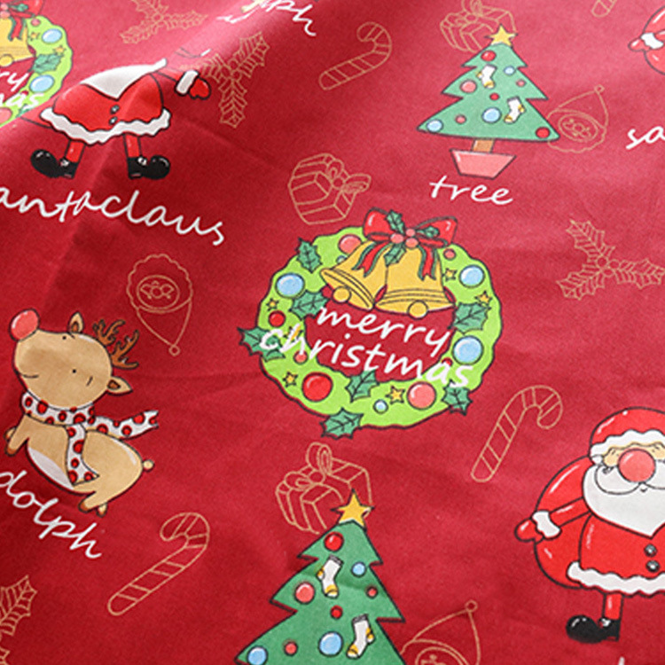 Bajo diseño MOQ 100% algodón tela impresa de tela de patrón de Navidad impresa