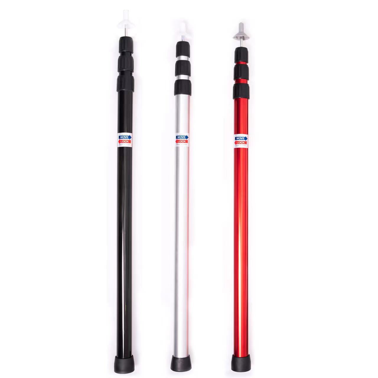 Varilla de techo de aleación de aluminio para exteriores, varilla de soporte de carpa, 2,3 m, ajustable arbitrariamente, varilla de aluminio de la carpa de vinilo