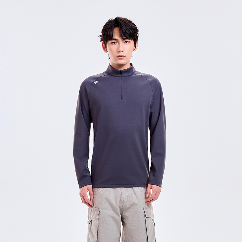 【防风防水】秋冬加厚加绒半拉链运动长袖衫男女同款休闲修身卫衣|undefined