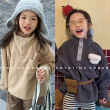 2025湖州织里童装秋冬装儿童韩版摇粒绒卫衣女童衣服男童冬款6589