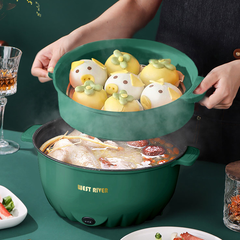 Hotpot eléctrico transfronterizo multifuncional doméstico vapor eléctrico dormitorio pequeño horno de cocción de hortales de cocción de hortales de cocción de hortales de gran capacidad lote