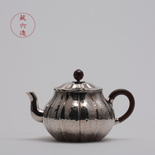 银壶藏六造花瓣形急须纯银999纯手工泡茶壶小日本银茶具功夫茶