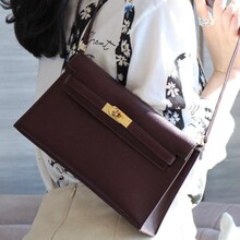 凯利elan腋下包山羊纹牛皮横款手拿包高级感真皮法棍单肩斜挎女包