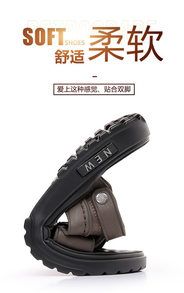 Dép sandal nam quai ngang hở ngón, đế mềm chống trượt, dùng đi ngoài trời và lái xe — 2289 kaki (kích thước giày thể thao), 2289 Đen (Kích thước giày thể thao) chi tiết 8