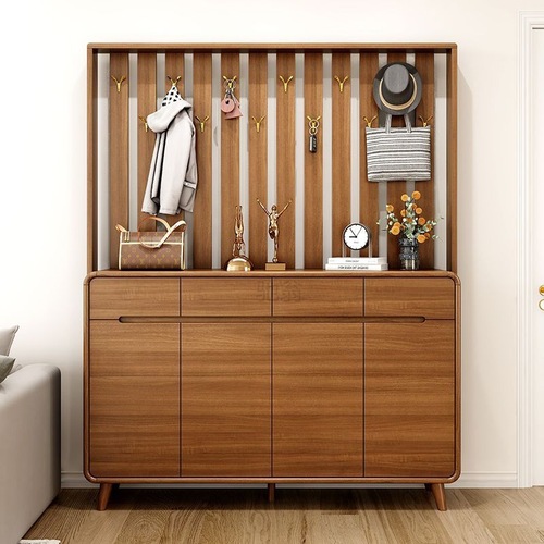 3L new Chinese style entrance door shoe cabinet and hanger integrated with shoe stool entrance cabinet partition cabinet living room large capacity storage