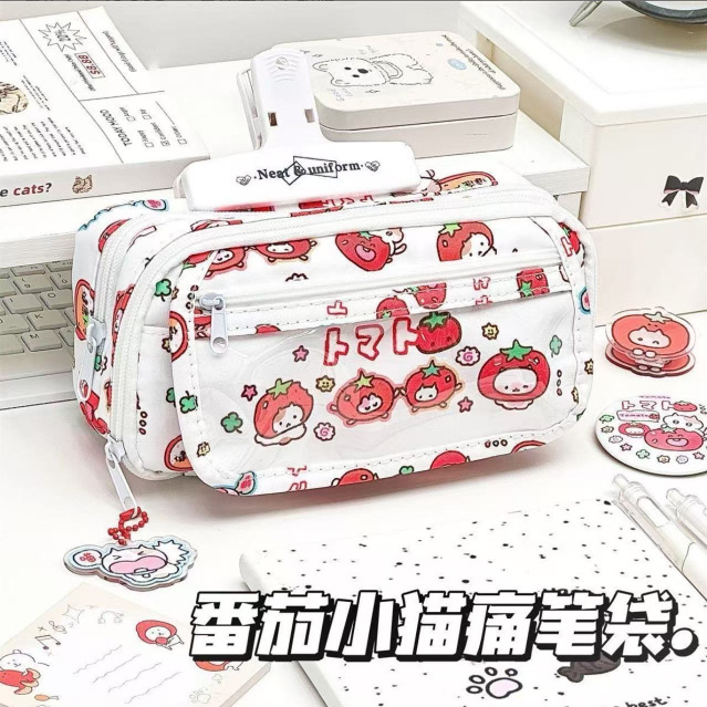 투명 포켓 대용량 필통 학생 문구 수납 지퍼 파우치