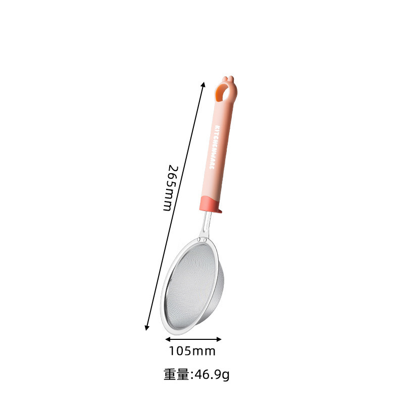 ステンレス鋼小麦粉ふるいキッチン家庭用ベーキングフィルター粉砂糖ふるいジュース豆乳 PP ハンドルスラグフィルター漏れ|undefined