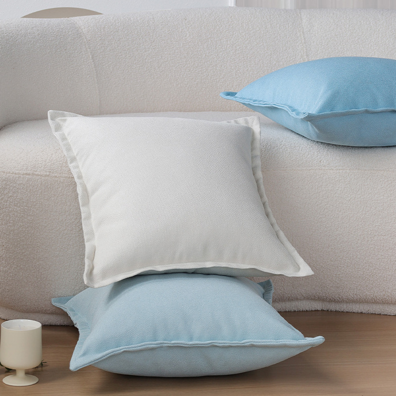 Azul estilo nórdico almohada sofá simple almohada sala de estar sensación de alta calidad almohada hotel decoración suave