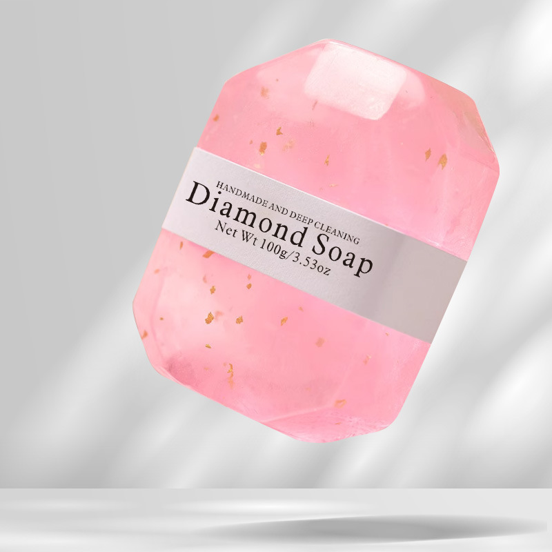 Comercio exterior Jabón de diamante transfronteriza gema artesanal Limpieza de jabón de limpieza aceite esencial jabón refrescante al por mayor Jabón de cristal de Aurora