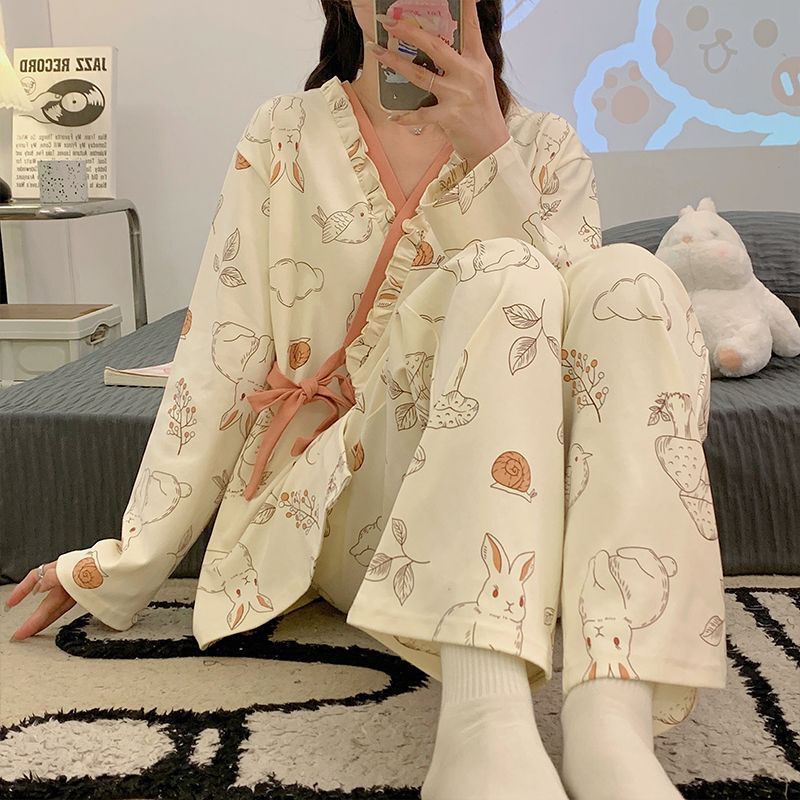 2025月子服着物産後純綿授乳期間パジャマ春秋3妊婦出産前産後授乳ホームウェア4|undefined