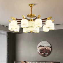 新中式全铜吊灯中国风禅意别墅客厅灯2023新款实木卧室餐厅吸顶灯