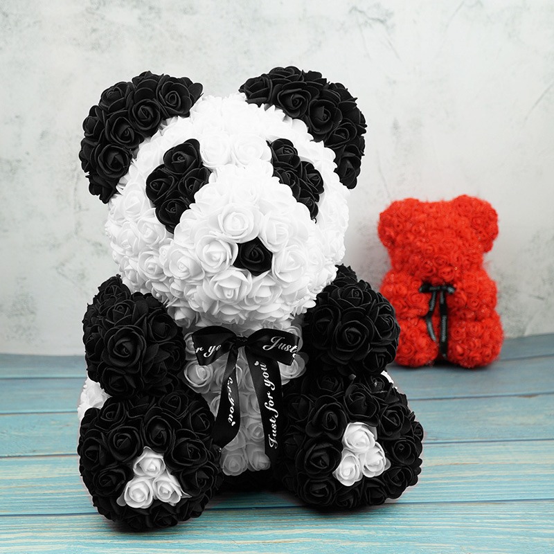 Día de San Valentín regalo Rosa oso ramo de Navidad eterna flor Rosa oso caja de regalo ramo corazón abrazando regalo de cumpleaños