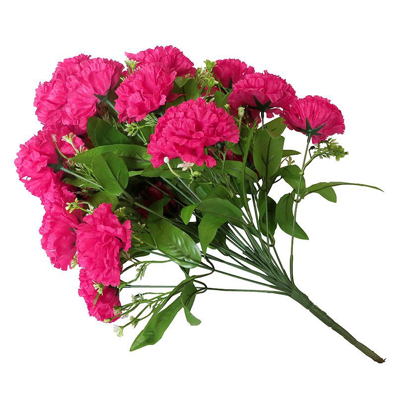 Ramo de flores artificiales decorativas de 24 cabezas de claveles simulados, lila artificial al por mayor image 6