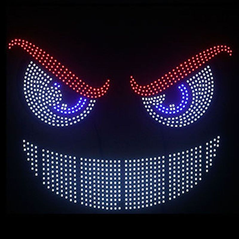 国境を越えた新しい悪魔の目 LED 表現ライト車のダイナミックアイライトサイドウィンドウ配線不要の車のディスプレイライト|undefined