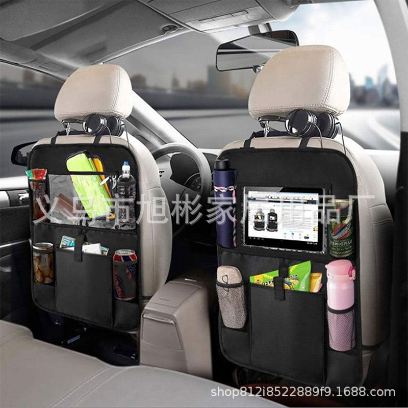 Bolsa antipatadas para almacenamiento de coche, bolsa de almacenamiento de tela Oxford para respaldo de silla, para tableta, asiento de coche, bolsa trasera portátil universal