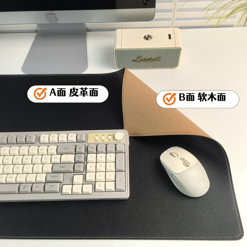 跨境热销大号皮革软木鼠标垫键盘垫笔记本电脑桌垫防水锁边|undefined