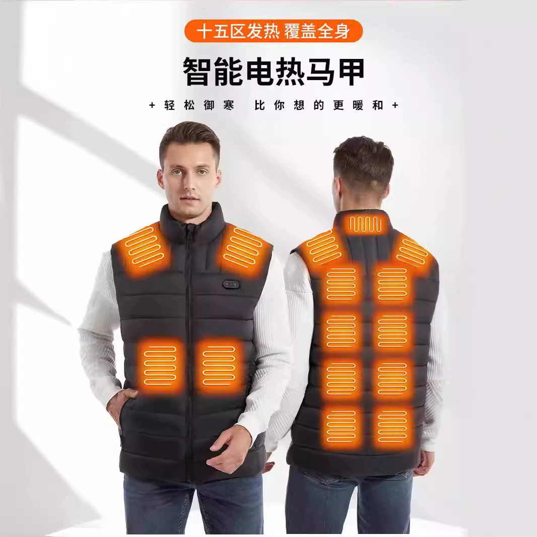Amazon горячий жилет Smart USB одежда плюс размер трансграничный новый электрический нагрев хлопчатобумажная пара Yahoo