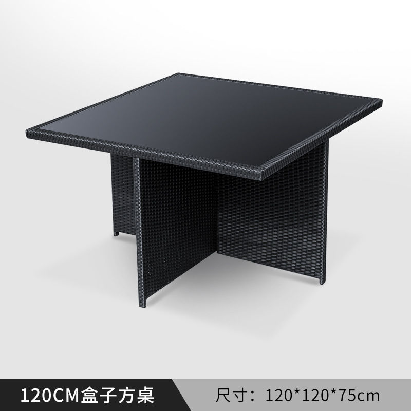 Mesas y sillas al aire libre patio ocio mesa y sillas de ratán combinación terraza al aire libre jardín exterior exterior dobladillo silla de mimbre impermeable y protector solar
