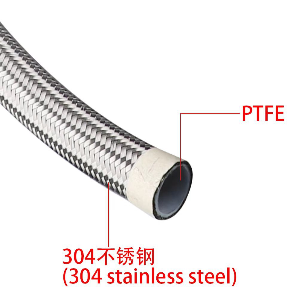 Car Modification Ptfe Stainless Steel Wire Braided Oil Pipe An4-An12 Tetrafluoroethylene Fuel Pipe