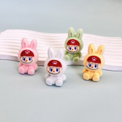 Labubu 植毛人形ペンダントキーホルダー diy 装飾装飾品親友ギフトバッグペンダント