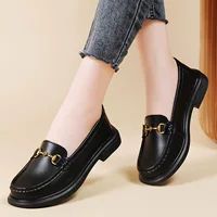 Loafers, footwear, universal shoes for mother English style for leather shoes, genuine leather, soft sole, British style