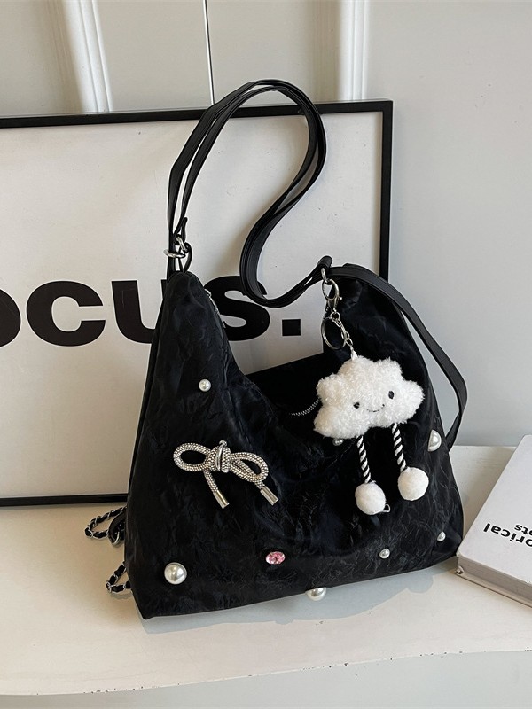 Bolsa de gran capacidad para mujeres 2024 nuevo nicho de alto nivel de diseño de diamantes de viaje multifuncional mochila de doble hombro inclinada