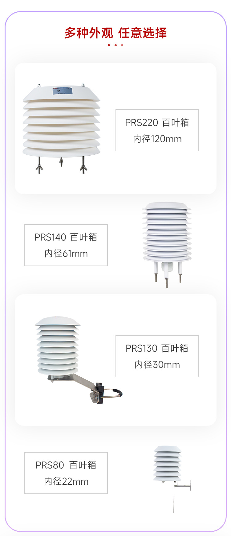 PRS80-PRS130-PRS140-PRS220-百叶箱