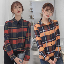 格子衬衫女2025春秋装新款宽松显瘦气质港味软妹长袖衬衣chic上衣
