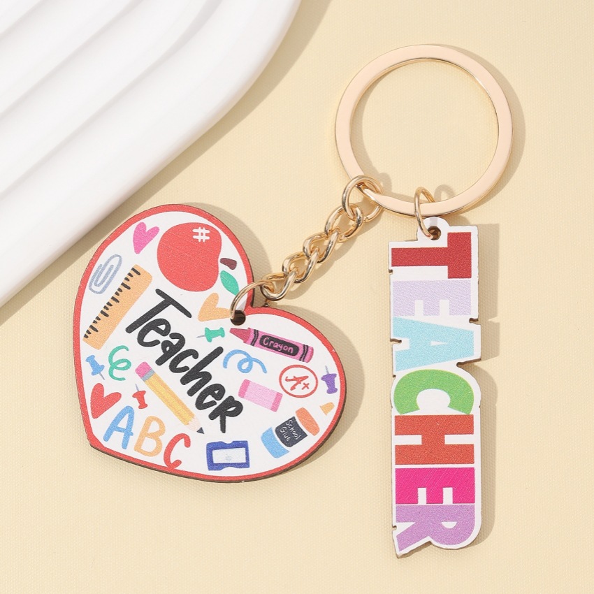Modern Style Style Modern Style Letter Wood Teachers' Day Unisex Keychain