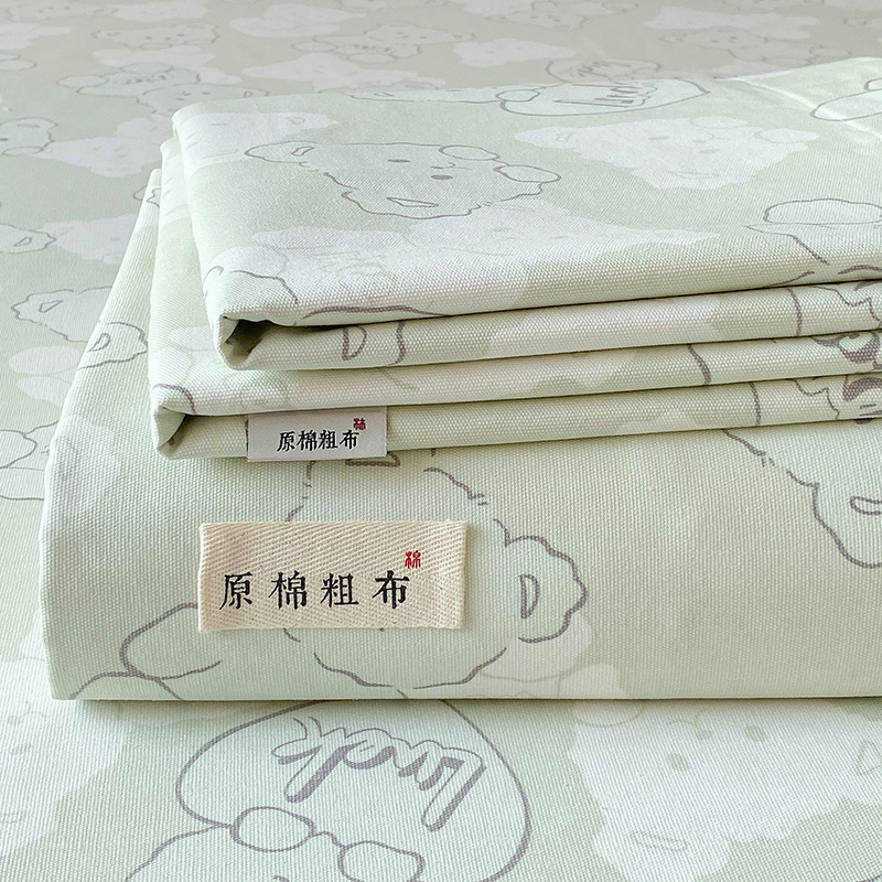 厚手の純綿古粗布ベッドシーツシングルピース綿とリネンのベッドシーツダブルベッドシーツ裸で寝る夏厚手のスタイルa|undefined