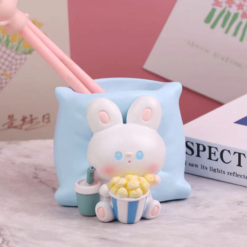 베개 토끼 펜 홀더 화이트 배아