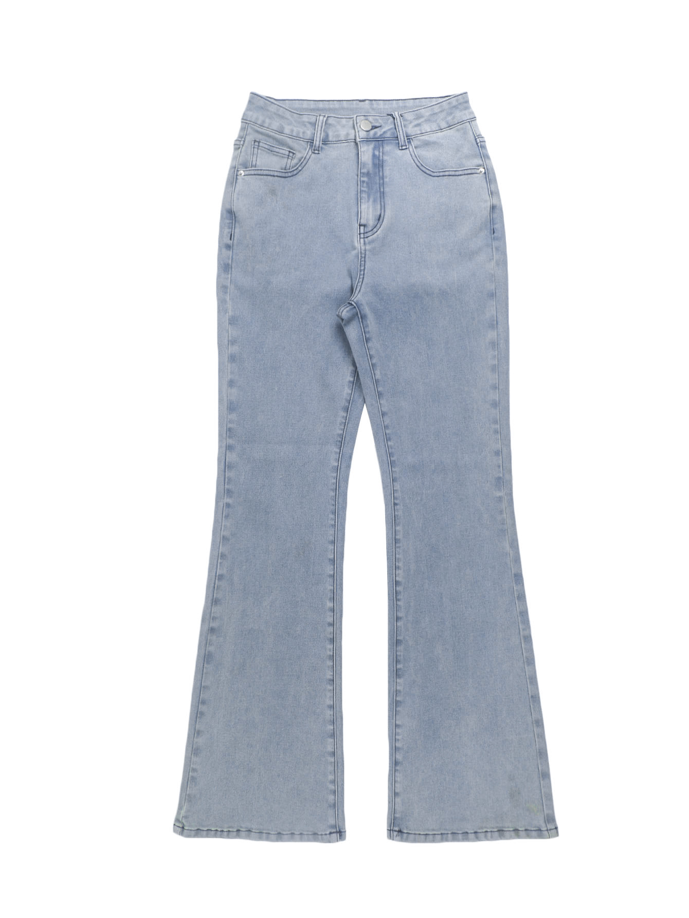 Women's High Waisted Flared Jeans Slim Fit Stretch Denim Trousers_voghion.com