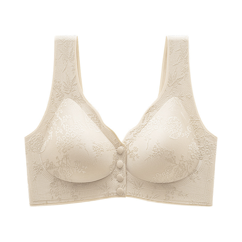 920 ropa interior de botón delantero original estilo chino en relieve Jacquard Bra portátil de botón abierto delantero reunido chaleco sin marca ropa interior
