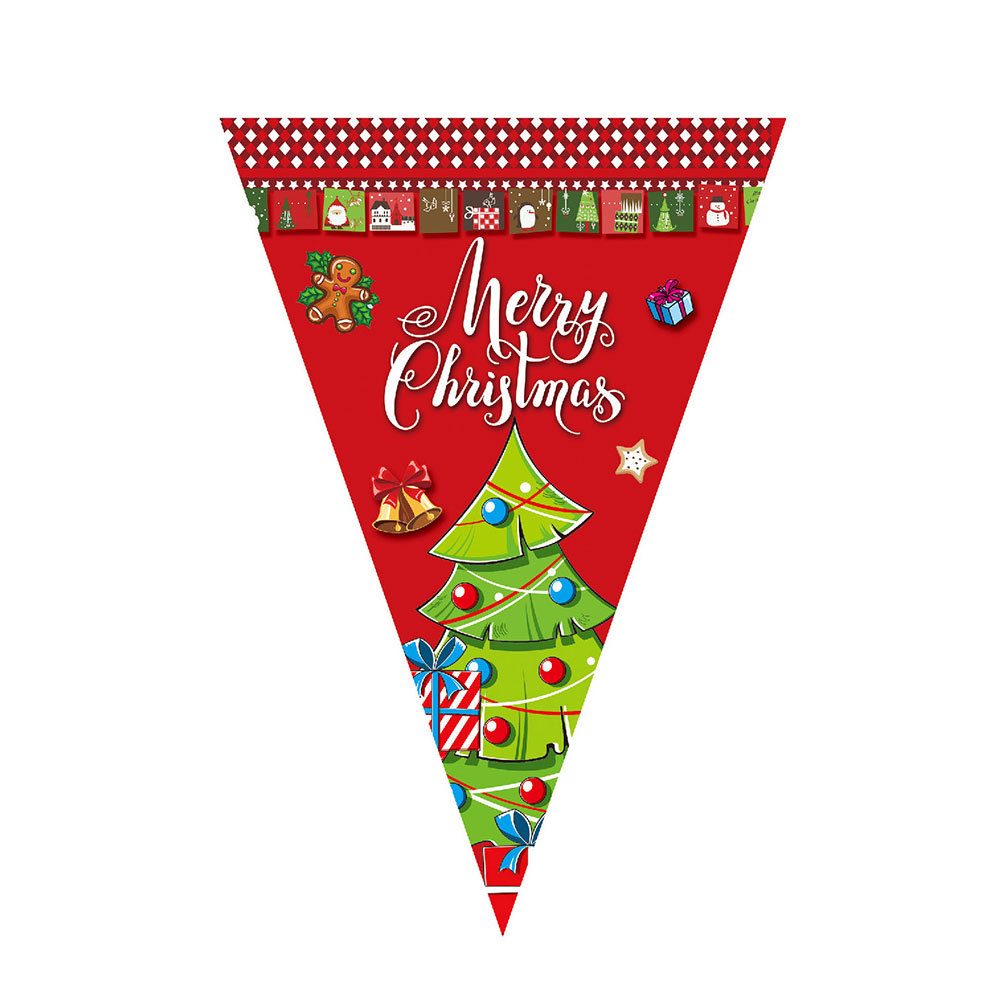 Bandera de triángulo de Navidad tira banderas Feliz Navidad fiesta de Navidad diseño de fondo banner decoración al por mayor