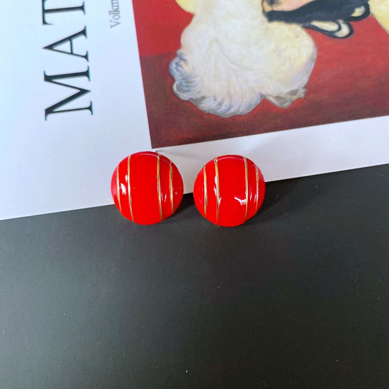 Fashion Red Drip Glaze Enamel Earrings display picture 8